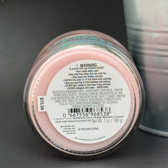 BBW The Perfect Summer Bath & Body Works Mason Jar Single Wick Candle - Picture 9 of 10